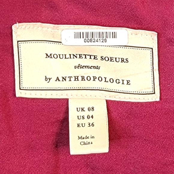 Moulinette Soeurs Velements by Anthropologie Silky Feel Long Waist Tie Blouse 4 - Picture 13 of 16